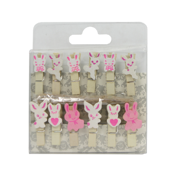 BUNNY WOODEN PEGS