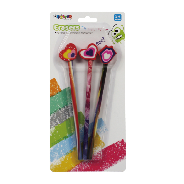 Pencils with eraser toppers