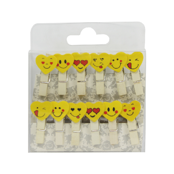 HANDPAITED HEART WOODEN PEGS