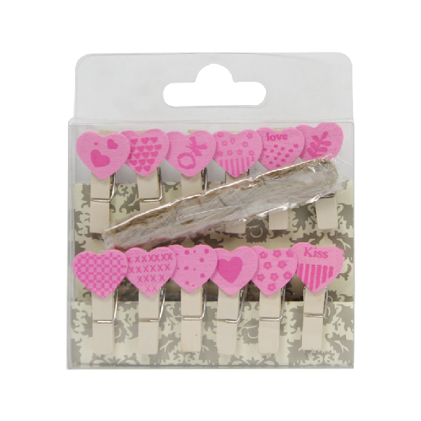 HEART WOODEN PEGS